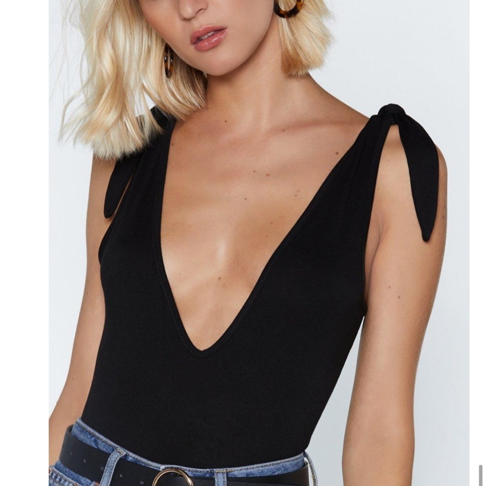 NastyGal Bodysuit with Tie-able straps